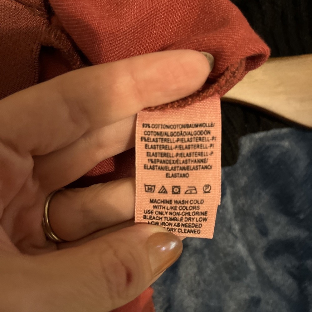 Free People We The Free Flare Rust Pull On Denim Pants Size 27 Retro - Picture 6 of 6